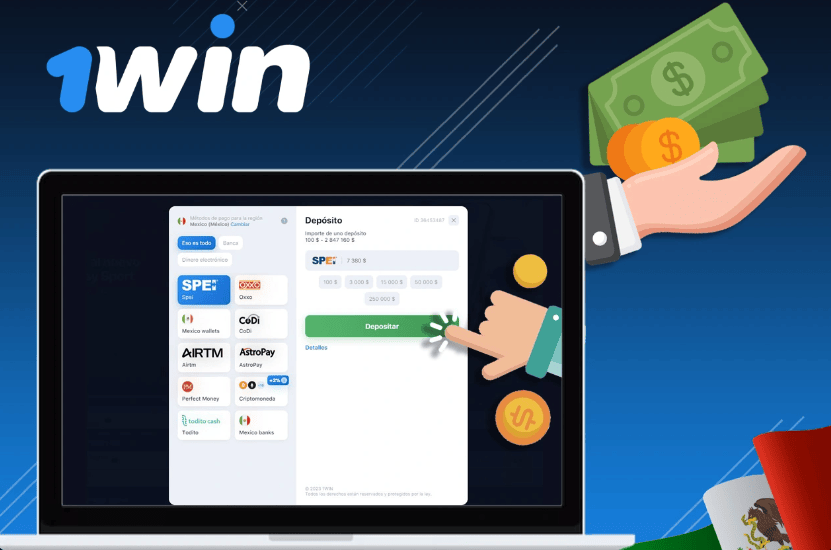 1win registro pay methods